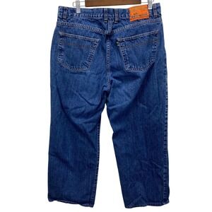 Orvis Swamper Jeans Men's 36 (33.5x26.5) Blue Denim Jeans Straight Leg Casual